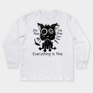 Stressed cat funny Kids Long Sleeve T-Shirt